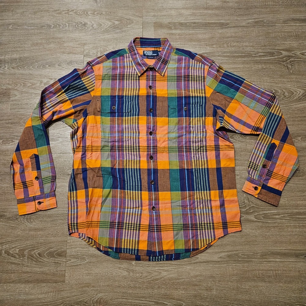 Polo Ralph Lauren Mens XL Madras Plaid Shirt Classic‎ Fit Multicolor NWOT
